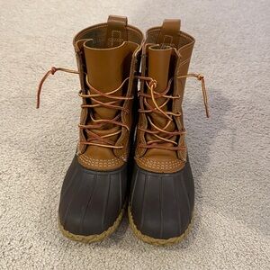 L.L. Bean Tan & Brown Rain/Snow Boots/Sturdy Sole & Comfortable (30)